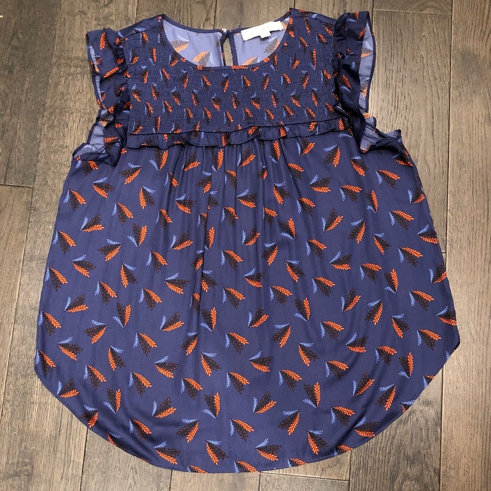 LOFT, L, navy blue blouse